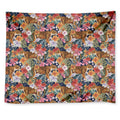 Flower And Tiger Pattern Print Tapestry