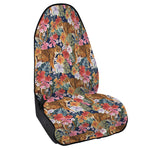 Flower And Tiger Pattern Print Waterproof Car Seat Cover