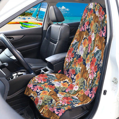 Flower And Tiger Pattern Print Waterproof Car Seat Cover