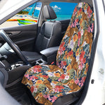 Flower And Tiger Pattern Print Waterproof Car Seat Cover