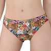 Flower And Tiger Pattern Print Women's Panties