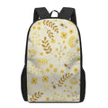Flower Bee Pattern Print 17 Inch Backpack