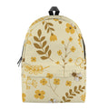 Flower Bee Pattern Print School Backpack