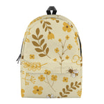 Flower Bee Pattern Print Backpack