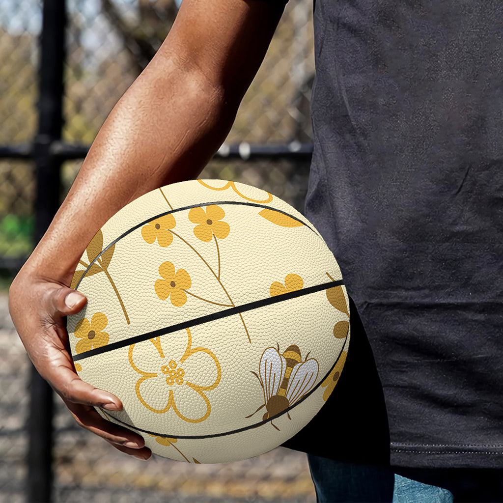 Flower Bee Pattern Print Basketball