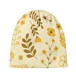 Flower Bee Pattern Print Beanie