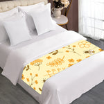 Flower Bee Pattern Print Bed Runner