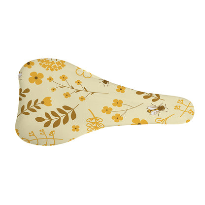 Flower Bee Pattern Print Bicycle Seat Cover