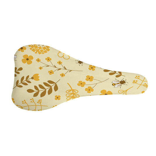 Flower Bee Pattern Print Bicycle Seat Cover