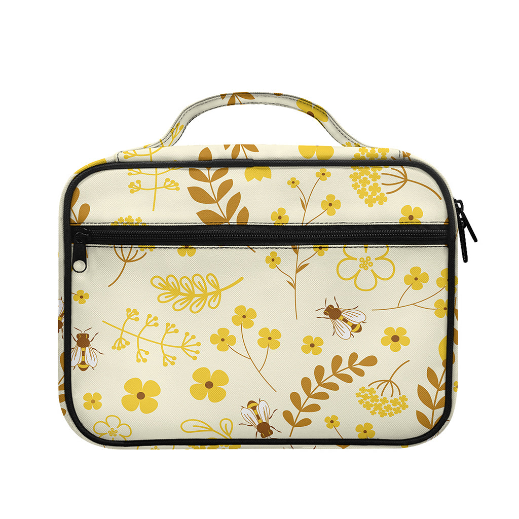 Flower Bee Pattern Print Briefcase Bible Bag