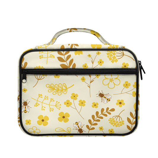 Flower Bee Pattern Print Briefcase Bible Bag