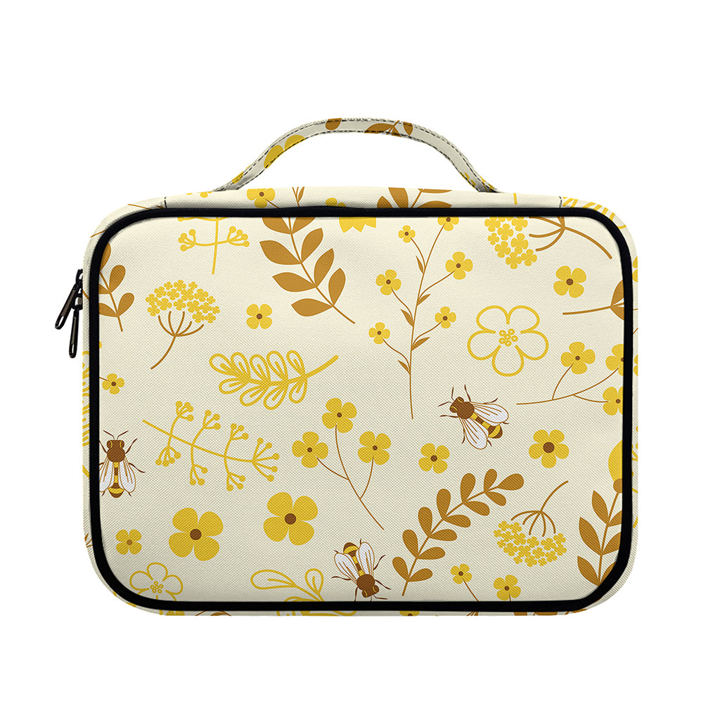 Flower Bee Pattern Print Briefcase Bible Bag