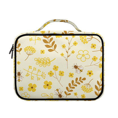 Flower Bee Pattern Print Briefcase Bible Bag