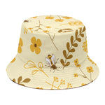 Flower Bee Pattern Print Bucket Hat