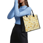 Flower Bee Pattern Print Canvas Tote Bag
