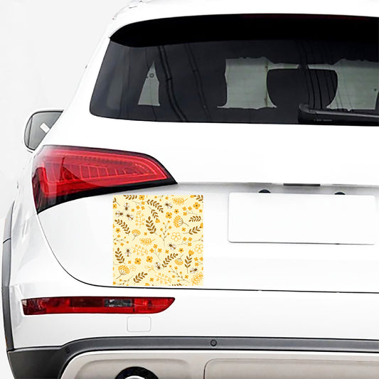 Flower Bee Pattern Print Car Sticker