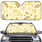 Flower Bee Pattern Print Car Windshield Sun Shade