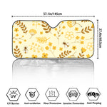Flower Bee Pattern Print Car Windshield Sun Shade