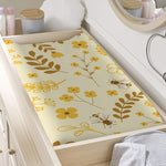 Flower Bee Pattern Print Changing Pad Cover