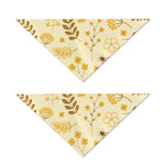 Flower Bee Pattern Print Dog Bandana
