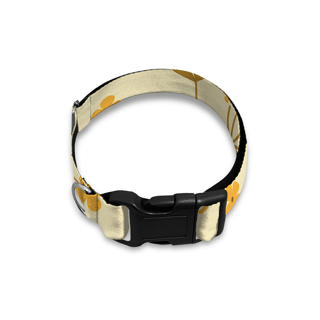 Flower Bee Pattern Print Dog Collar