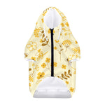 Flower Bee Pattern Print Dog Zip Up Hoodie
