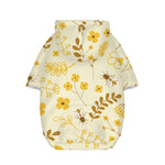 Flower Bee Pattern Print Dog Zip Up Hoodie