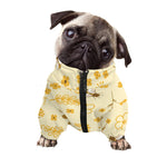 Flower Bee Pattern Print Dog Zip Up Jacket