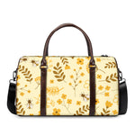 Flower Bee Pattern Print Duffle Bag