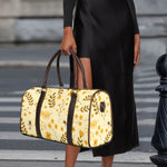 Flower Bee Pattern Print Duffle Bag
