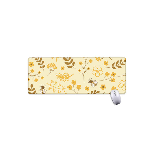 Flower Bee Pattern Print Extended Mouse Pad