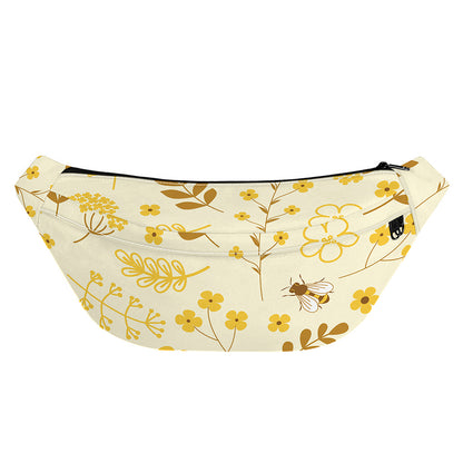 Flower Bee Pattern Print Fanny Pack