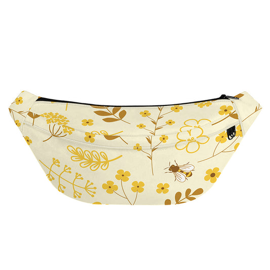 Flower Bee Pattern Print Fanny Pack