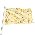 Flower Bee Pattern Print Flag