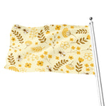 Flower Bee Pattern Print Flag