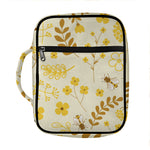 Flower Bee Pattern Print Front Pocket Bible Bag