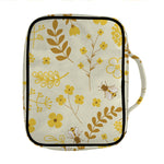 Flower Bee Pattern Print Front Pocket Bible Bag