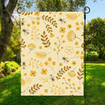 Flower Bee Pattern Print Garden Flag