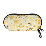 Flower Bee Pattern Print Glasses Case
