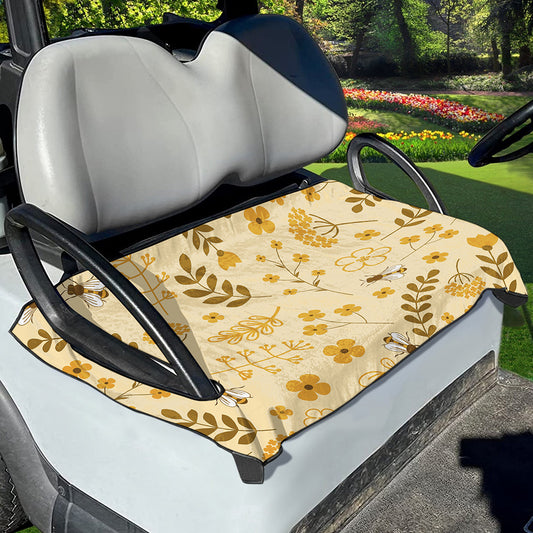 Flower Bee Pattern Print Golf Cart Seat Cover