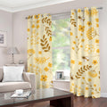 Flower Bee Pattern Print Grommet Curtains