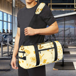 Flower Bee Pattern Print Gym Bag