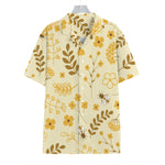 Flower Bee Pattern Print Hawaiian Shirt