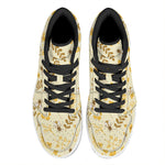 Flower Bee Pattern Print High Top Leather Sneakers
