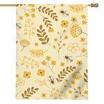 Flower Bee Pattern Print House Flag
