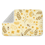 Flower Bee Pattern Print Indoor Door Mat