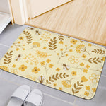 Flower Bee Pattern Print Indoor Door Mat