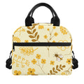 Flower Bee Pattern Print Insulated Lunch Bag
