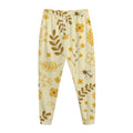 Flower Bee Pattern Print Jogger Pants