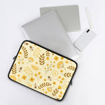 Flower Bee Pattern Print Laptop Sleeve